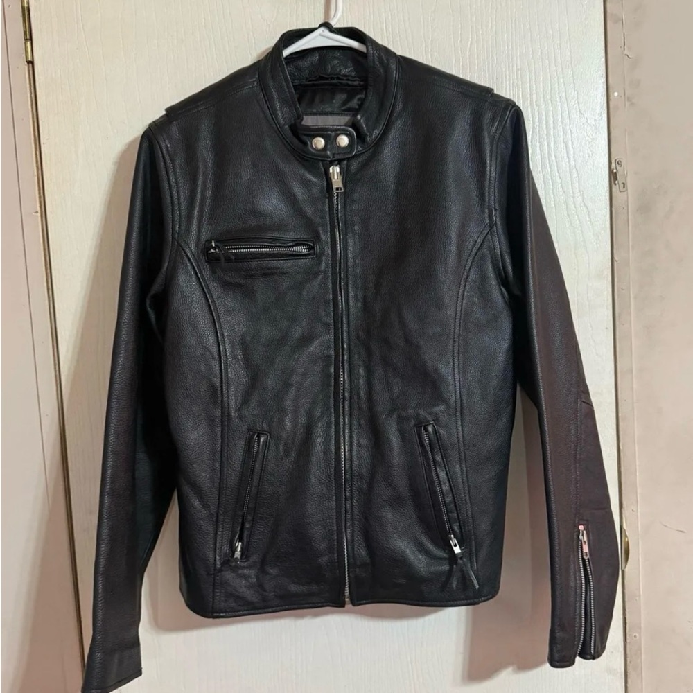 Wilsons Leather Black Biker Jacket